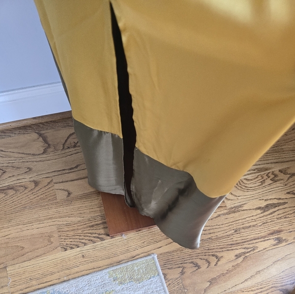 Anthropologie, New, Yellow Silk Colorblocked Silk Midi Halter Sun Dress, Size 14 - Picture 8 of 16